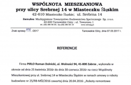 16 referencje Miasteczko Śląskie Srebrna 14 - rem